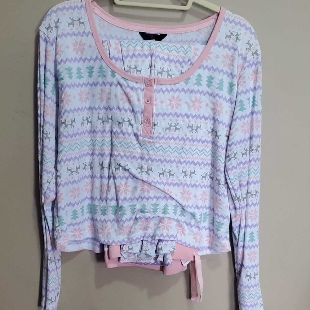 NOBO Pastel Patterned Reindeer Pjammas Size XL